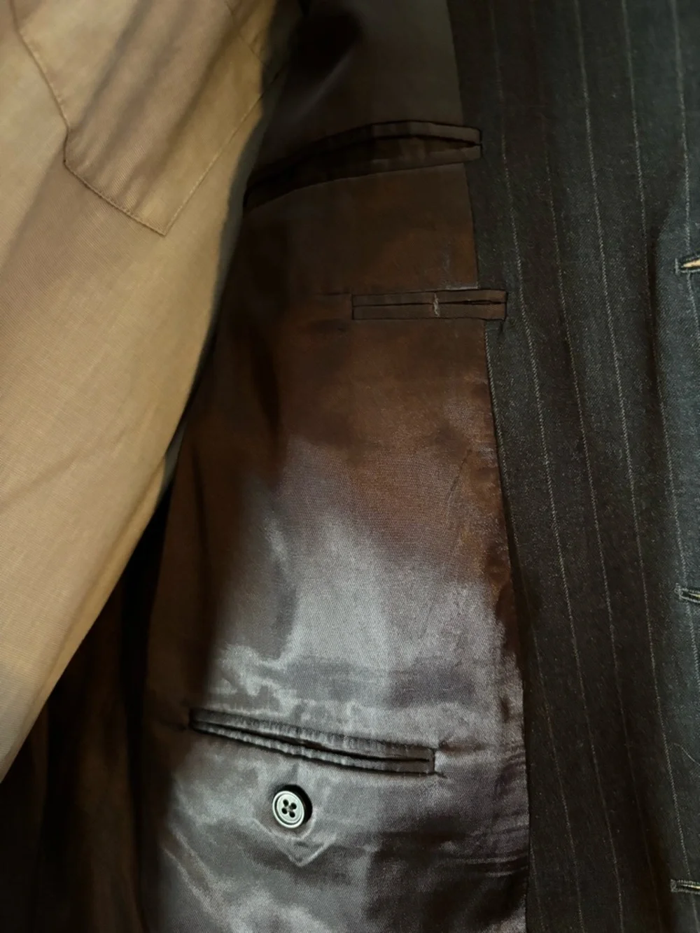 Men's Black Pinstripe 2 Piece Suit
